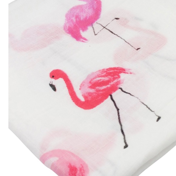 LollyBanks Cotton Muslin Swaddle - Flamingo - Picture 2 of 4